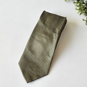 Sean John Silk Tie Olive Green Polka Dot Classic Wide Necktie Luxury Mens
